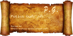 Putics Győző névjegykártya