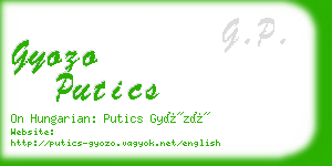 gyozo putics business card